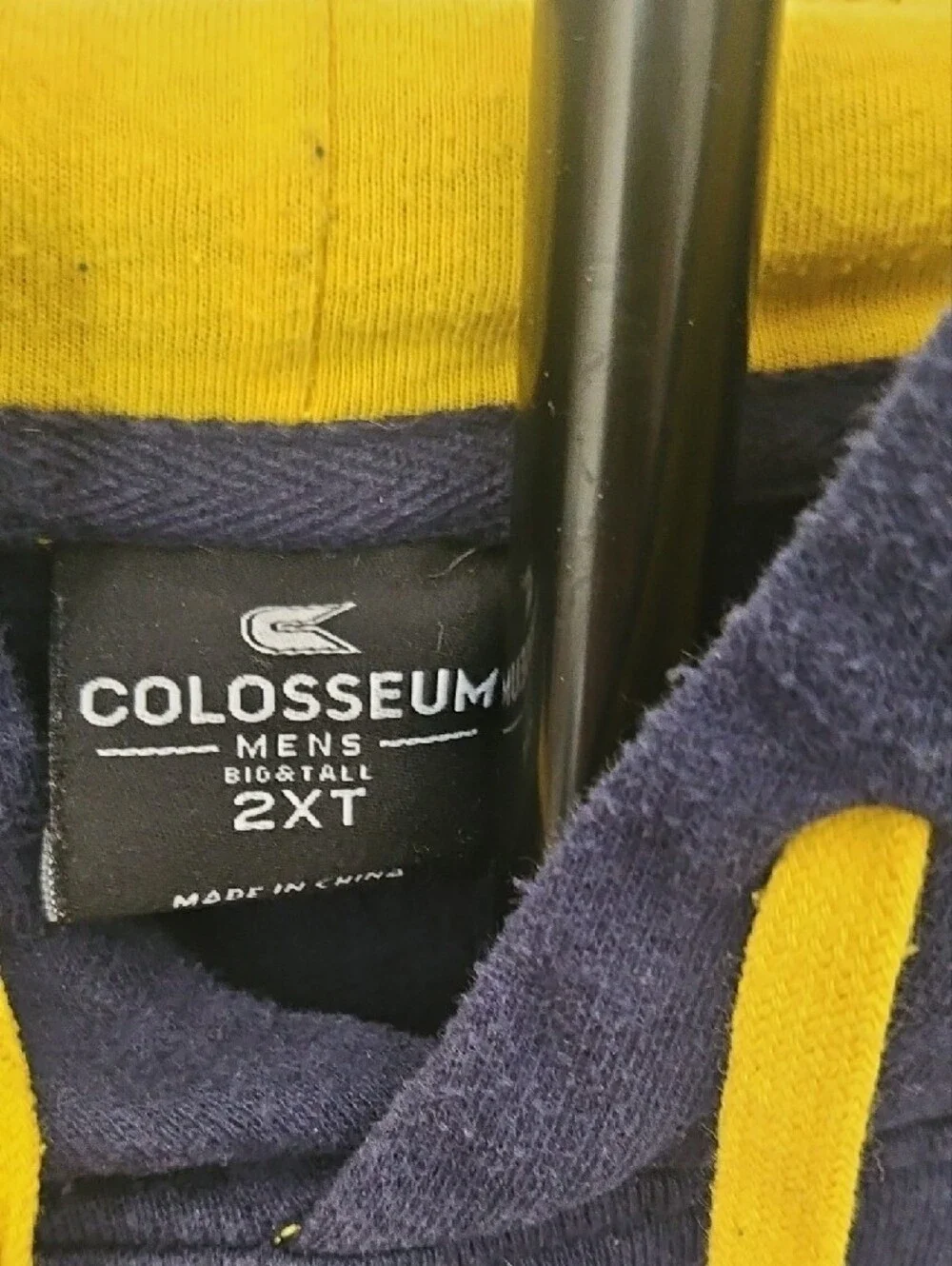 Colosseum Navy and Yellow Michigan Pullover Crewneck Hoodie